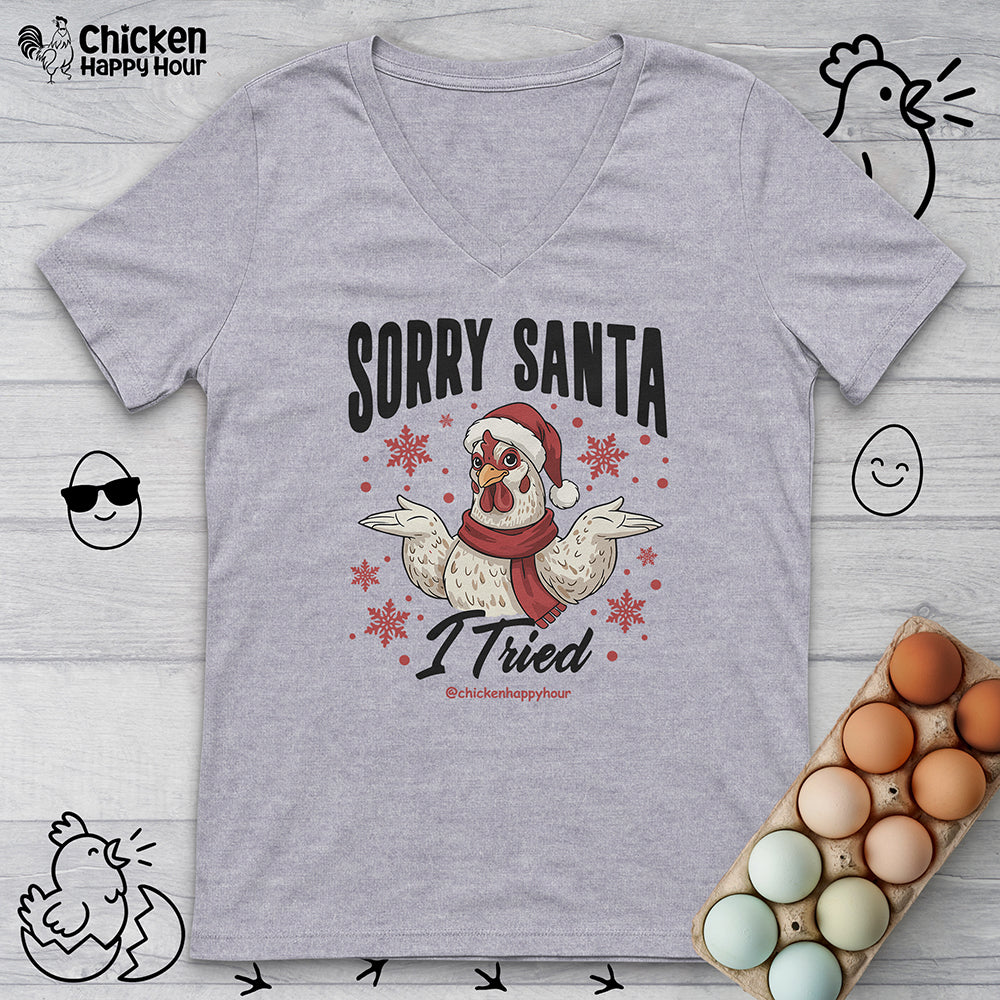 Sorry Santa V-Neck Tee