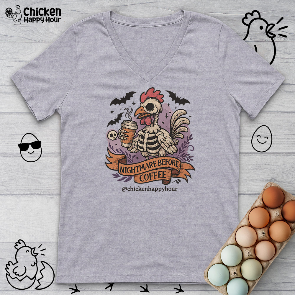 Nightmare Before Coffee V-Neck Tee