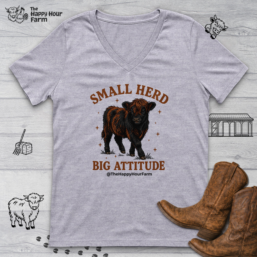 Small Herd Big Attitude V-Neck Tee