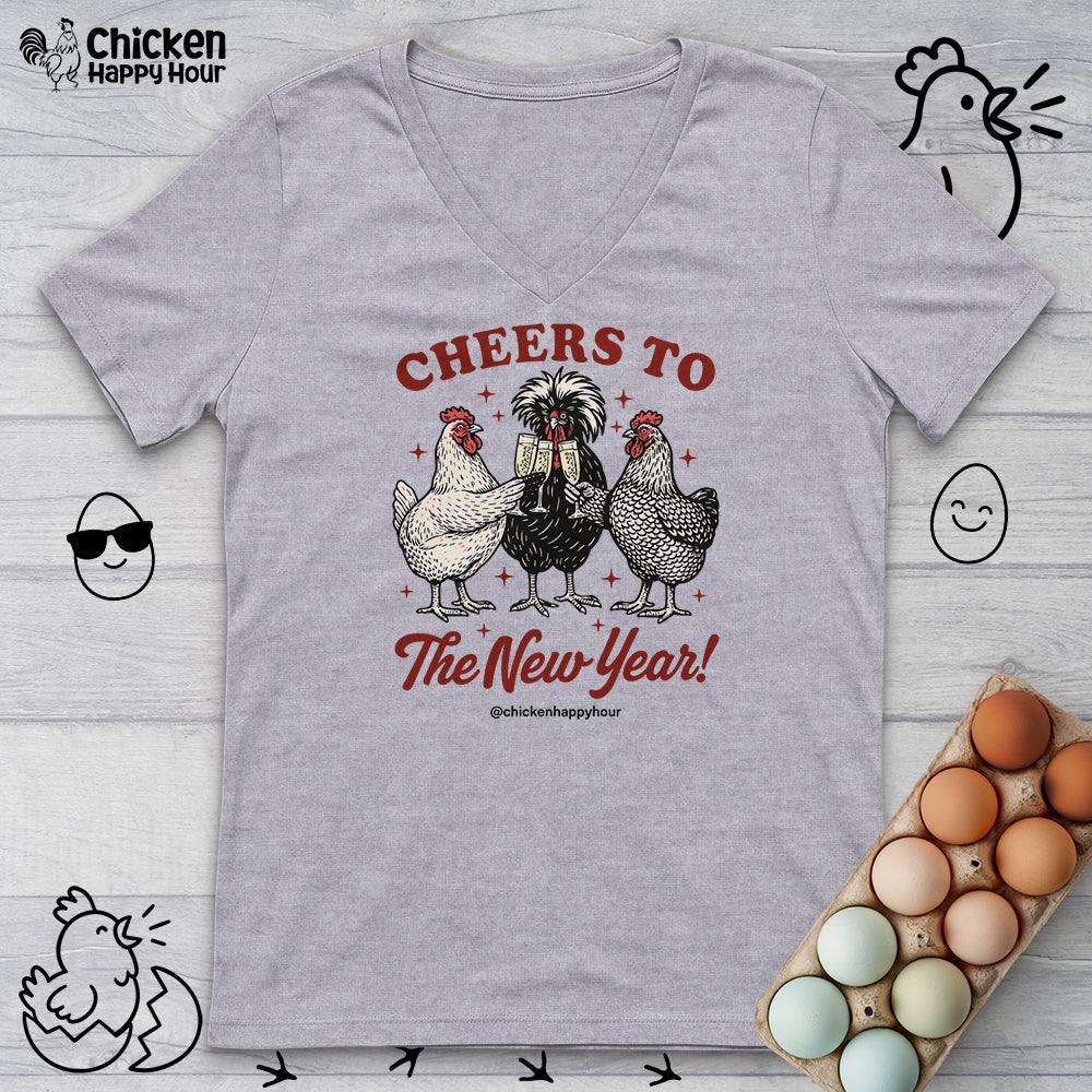 New Year Chicken 2026 V-Neck Tee