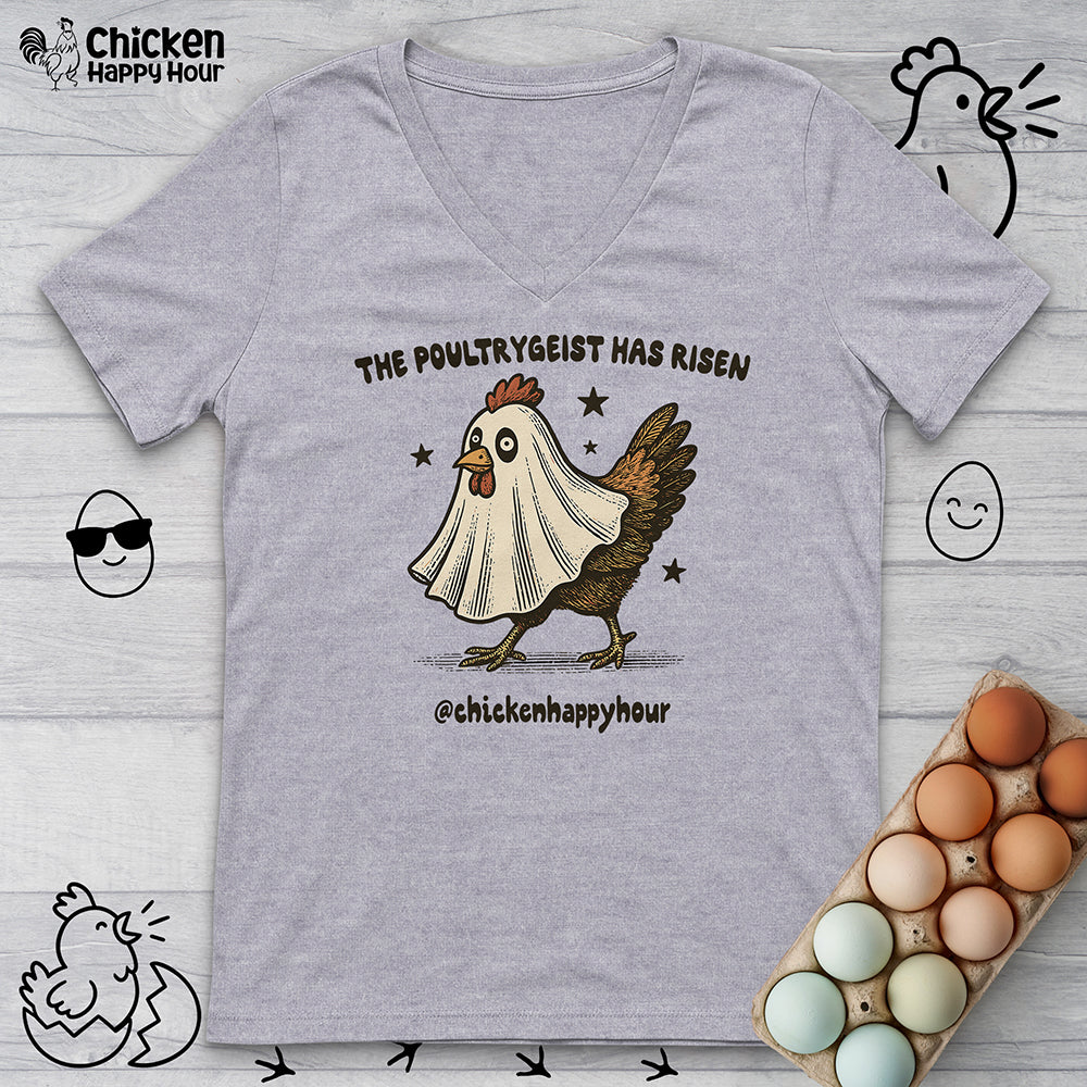 The Poultrygeist Has Risen V-Neck Tee