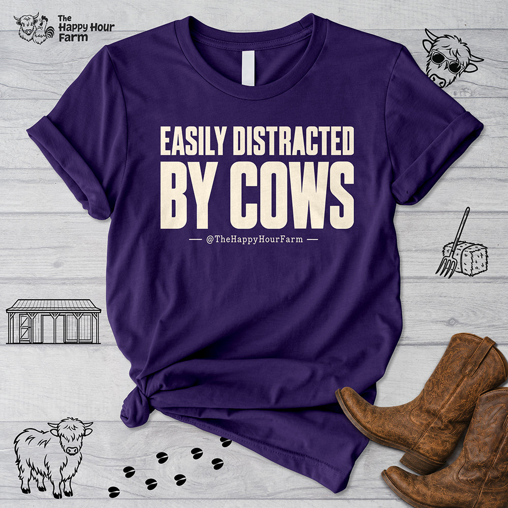 Easily Distracted by Cows Unisex Tee