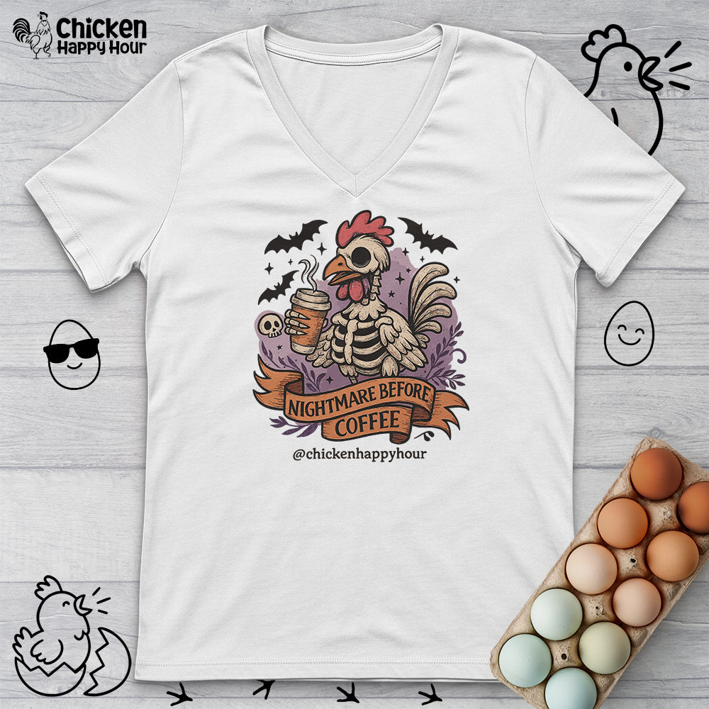 Nightmare Before Coffee V-Neck Tee