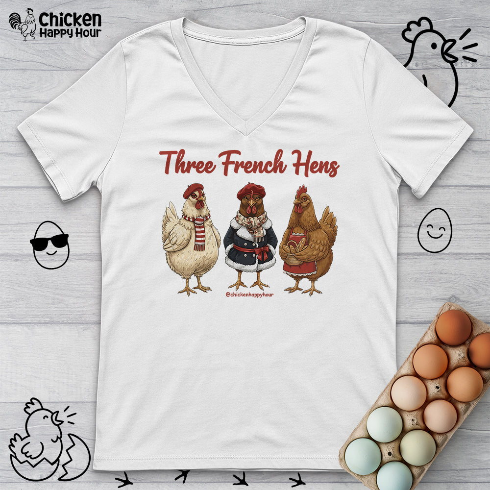 Three French Hens V-Neck Tee