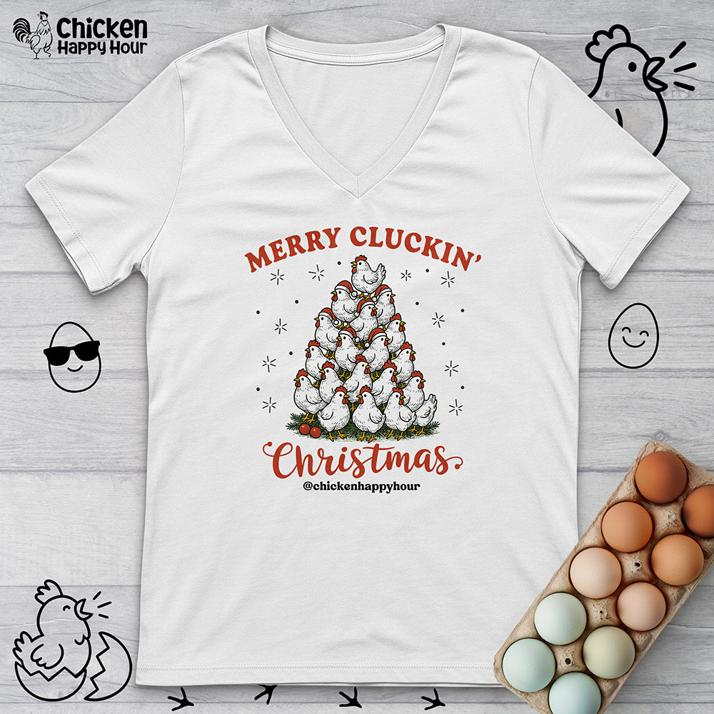 Merry Cluckin' V-Neck Tee