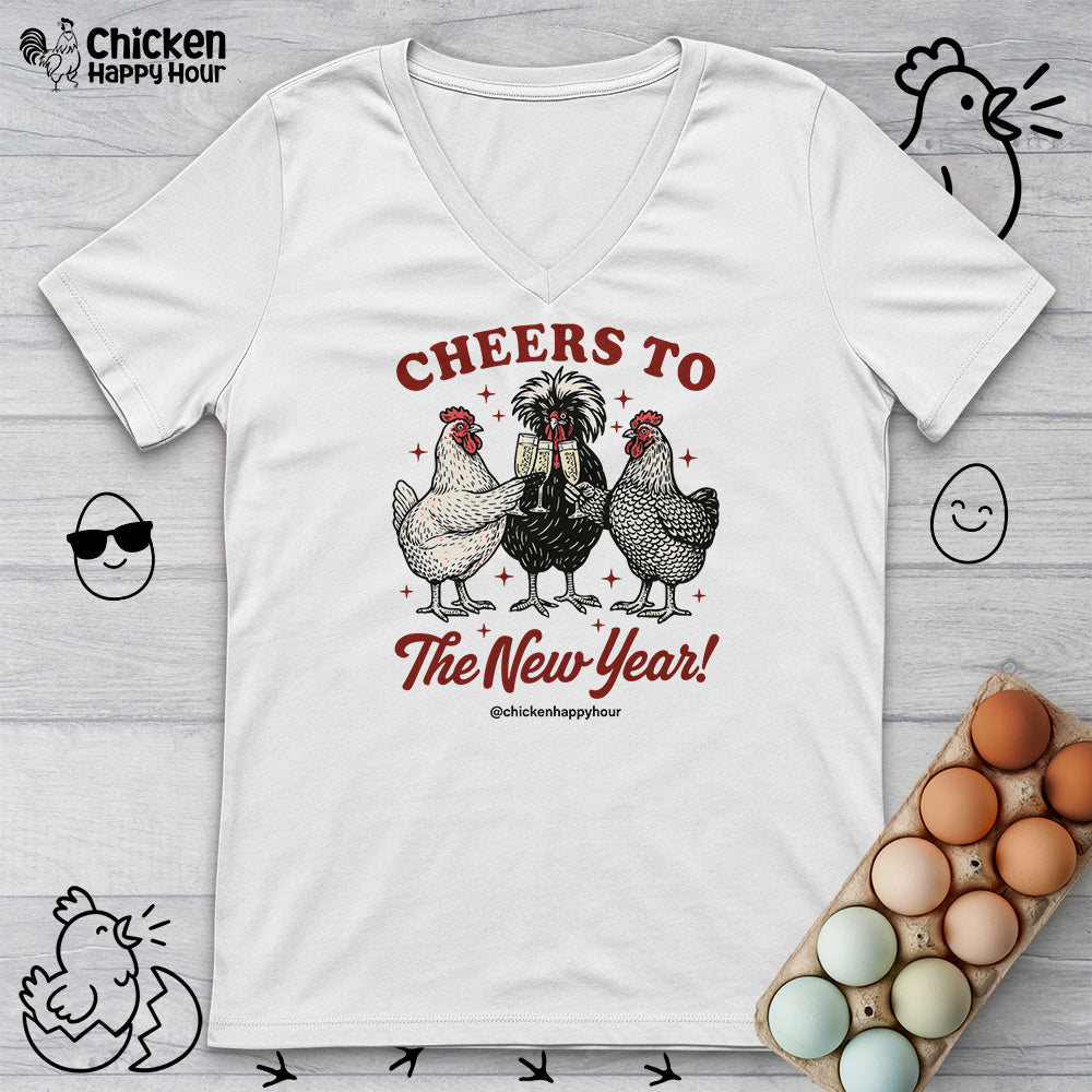 New Year Chicken 2026 V-Neck Tee