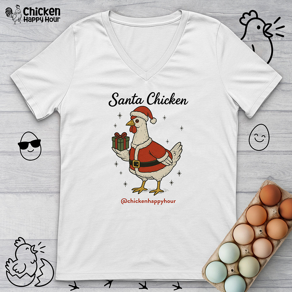 Santa Chicken V-Neck Tee