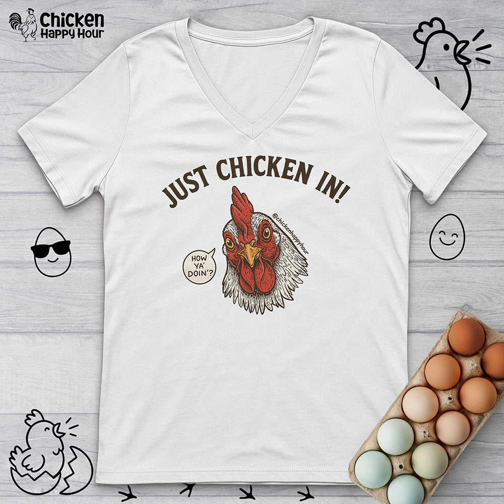 Just Chicken in! V-Neck Tee