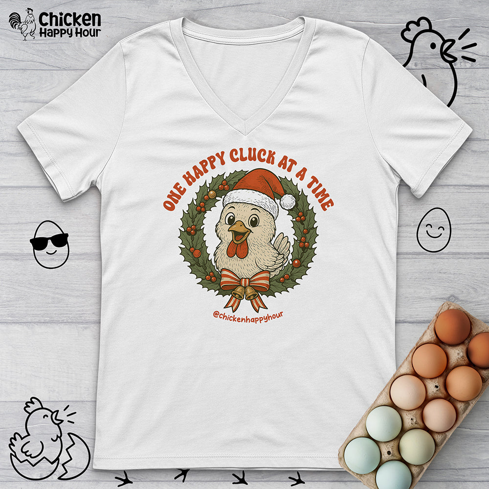 One Happy Cluck at a Time V-Neck Tee