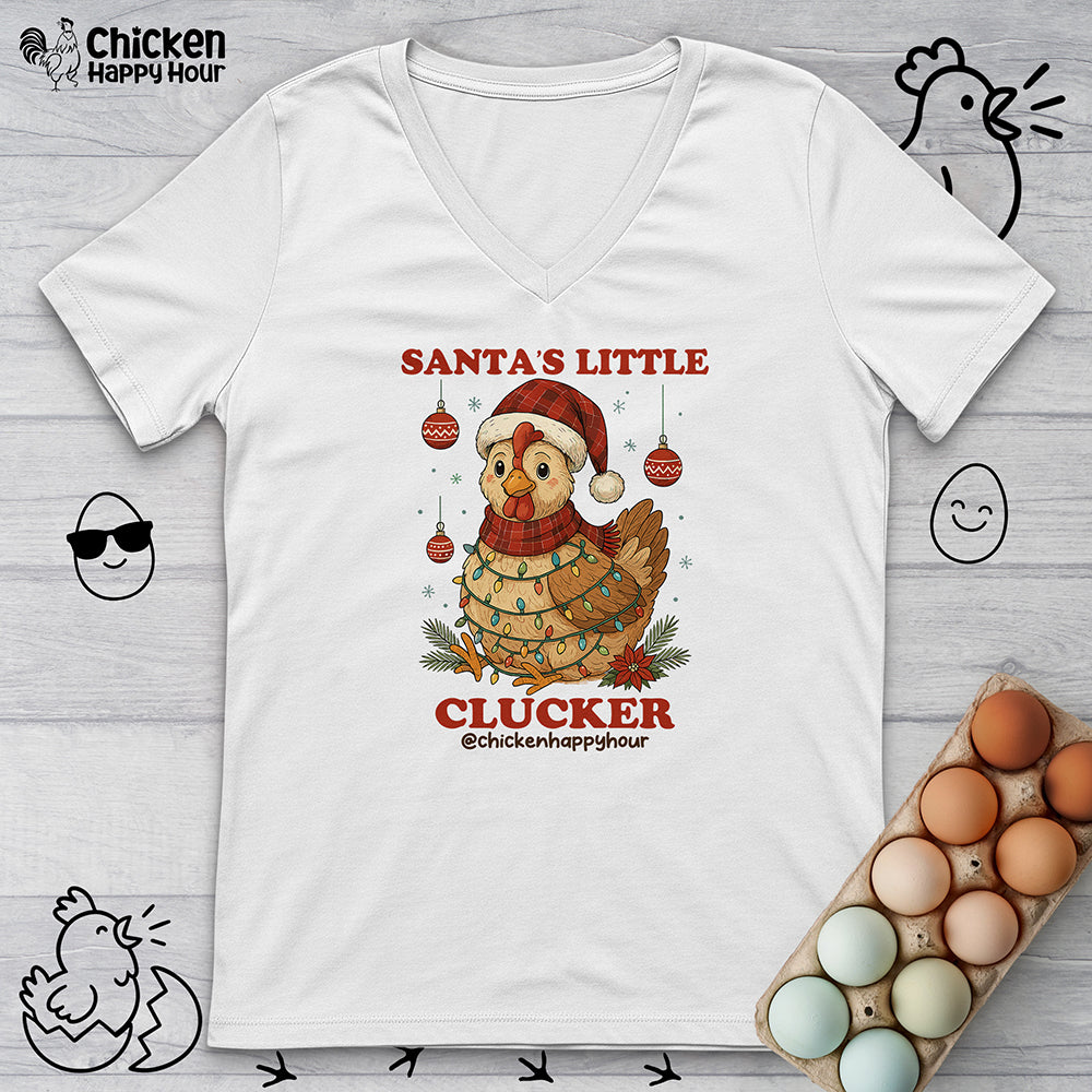 Santa’s Little Clucker V-Neck Tee