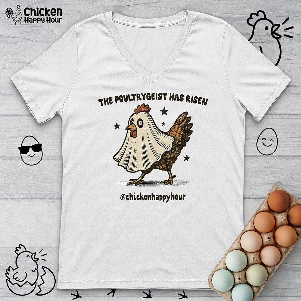 The Poultrygeist Has Risen V-Neck Tee