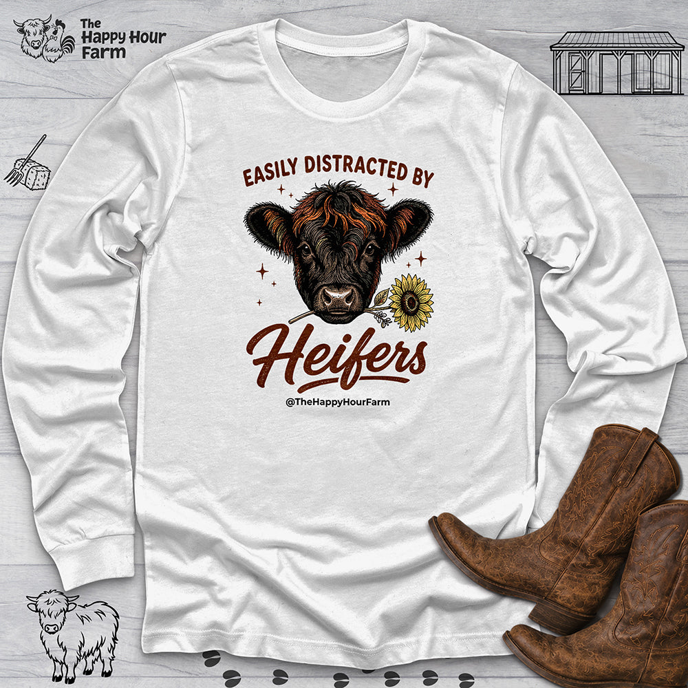 Easily Distracted by Heifer Long Sleeve