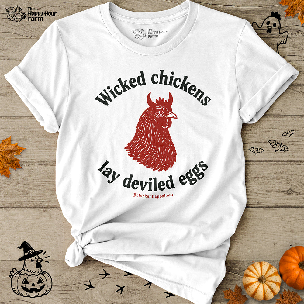 Wicked Chickens Lay Deviled Eggs Unisex Tee