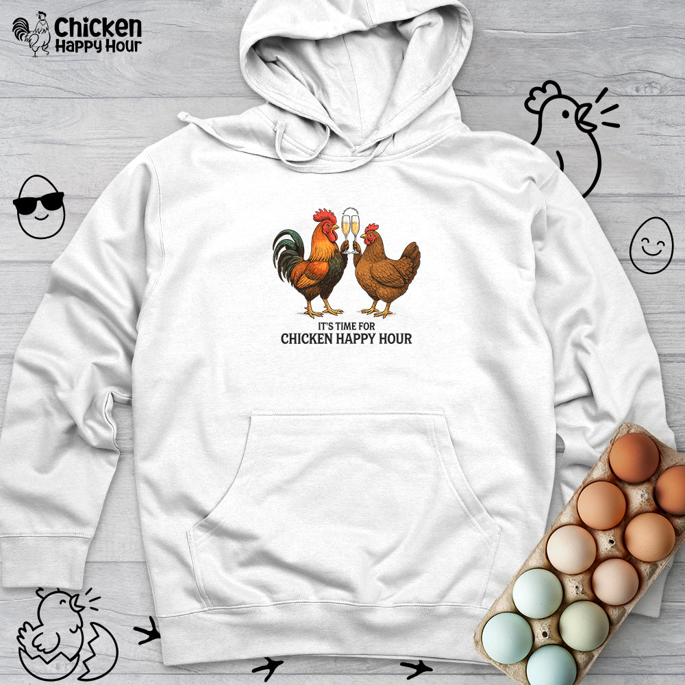 It’s time for Chicken Happy Hour With Rooster and Hen Hooded Sweatshirt