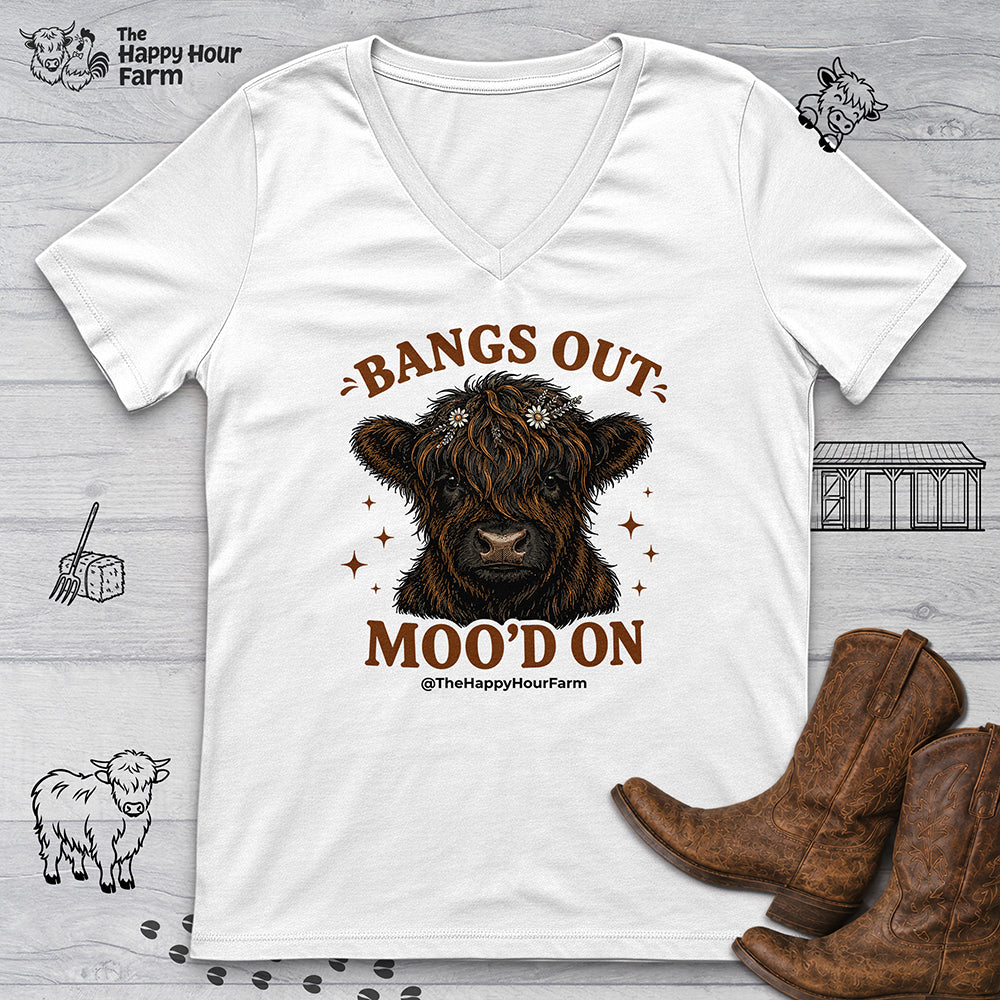 Bangs Out Moo'd On V-Neck Tee