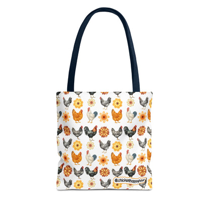 Chicken With Flowers Tote Bag