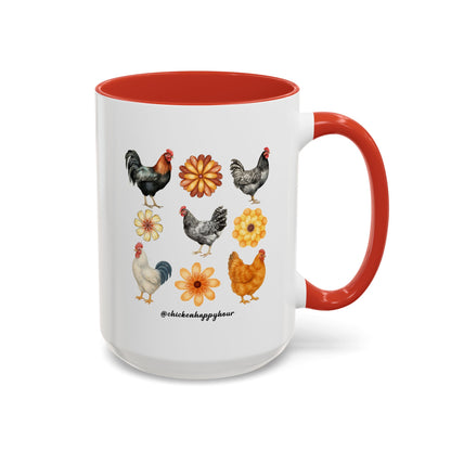 Chicken With Flowers Coffee Mug