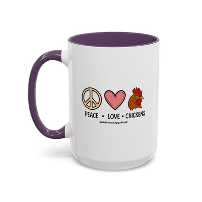 Peace Love Chickens Coffee Mug