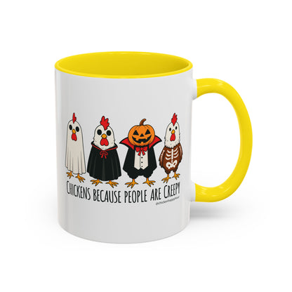 Chickens Because People Are Creepy Coffee Mug