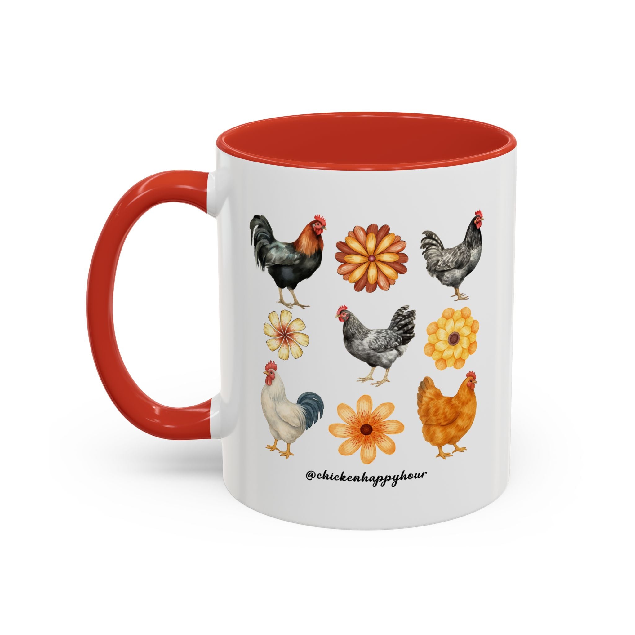 Chicken With Flowers Coffee Mug