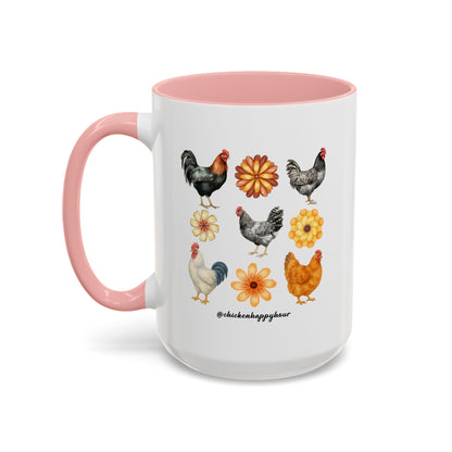 Chicken With Flowers Coffee Mug