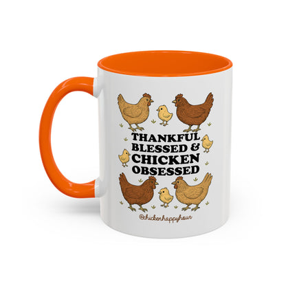 Thankful Blessed and Chicken Obsessed Coffee Mug