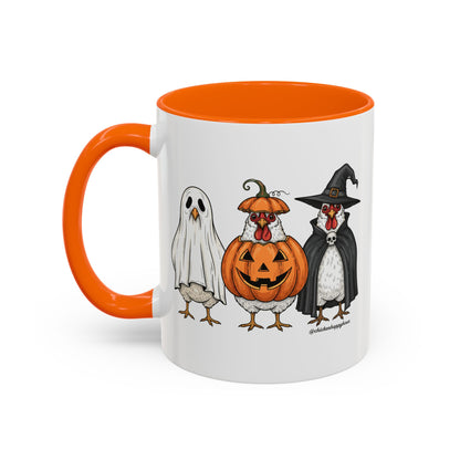 Chickens Wearing Halloween Costumes Coffee Mug