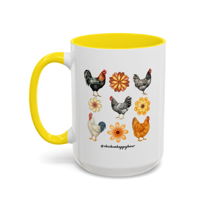 Chicken With Flowers Coffee Mug