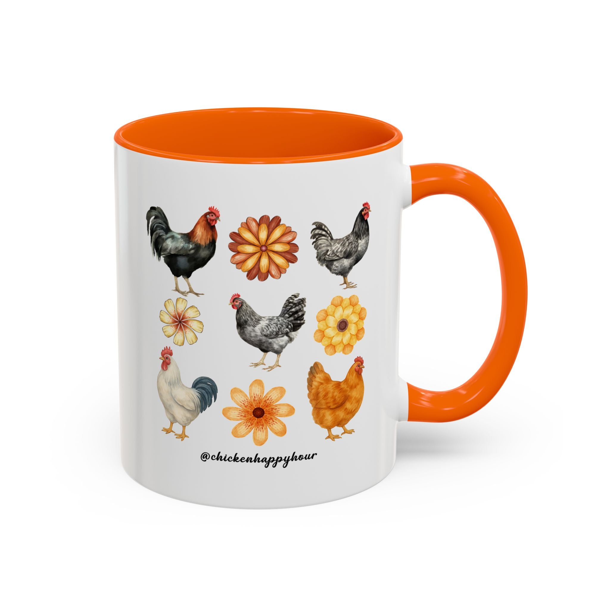 Chicken With Flowers Coffee Mug