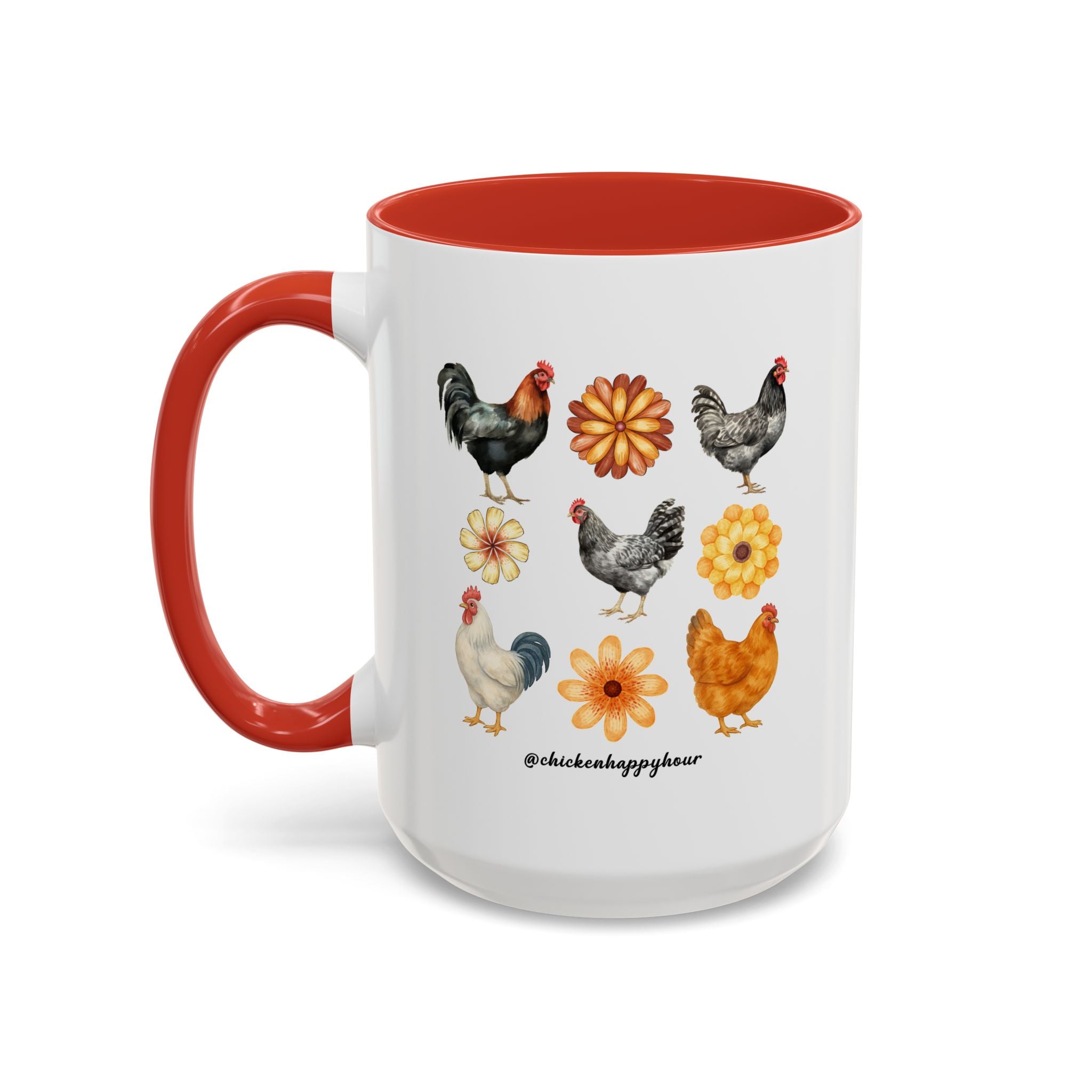 Chicken With Flowers Coffee Mug