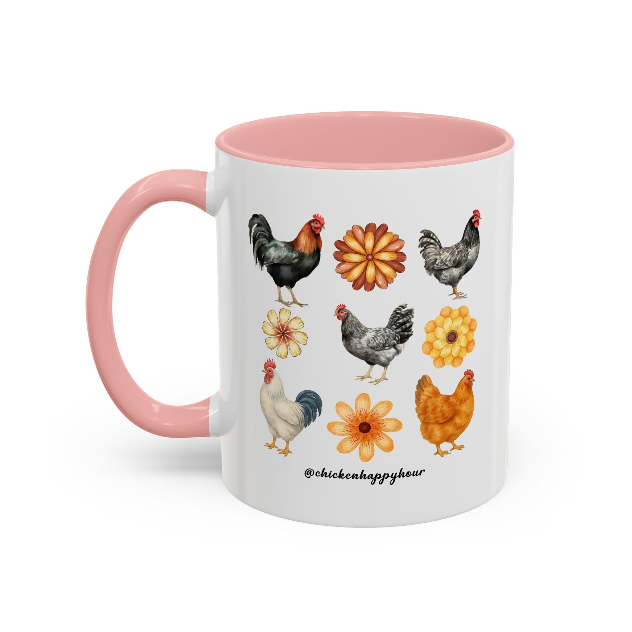 Chicken With Flowers Coffee Mug