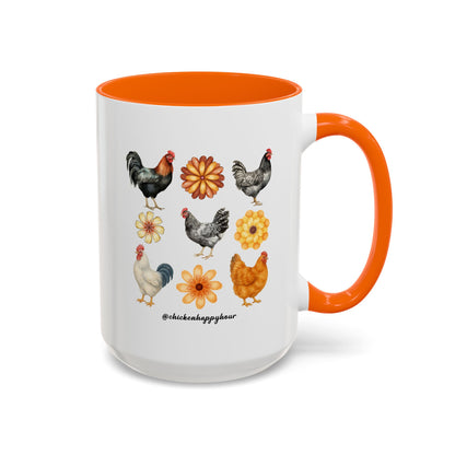 Chicken With Flowers Coffee Mug