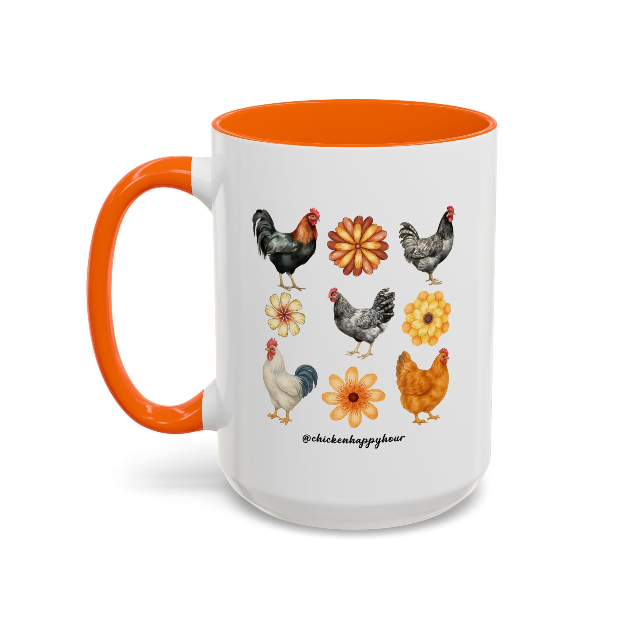 Chicken With Flowers Coffee Mug