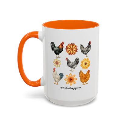 Chicken With Flowers Coffee Mug
