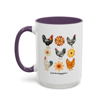 Chicken With Flowers Coffee Mug