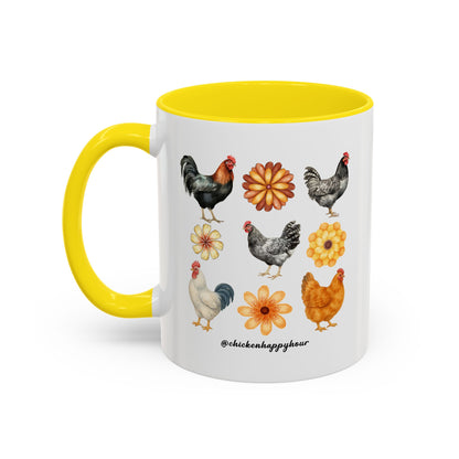 Chicken With Flowers Coffee Mug