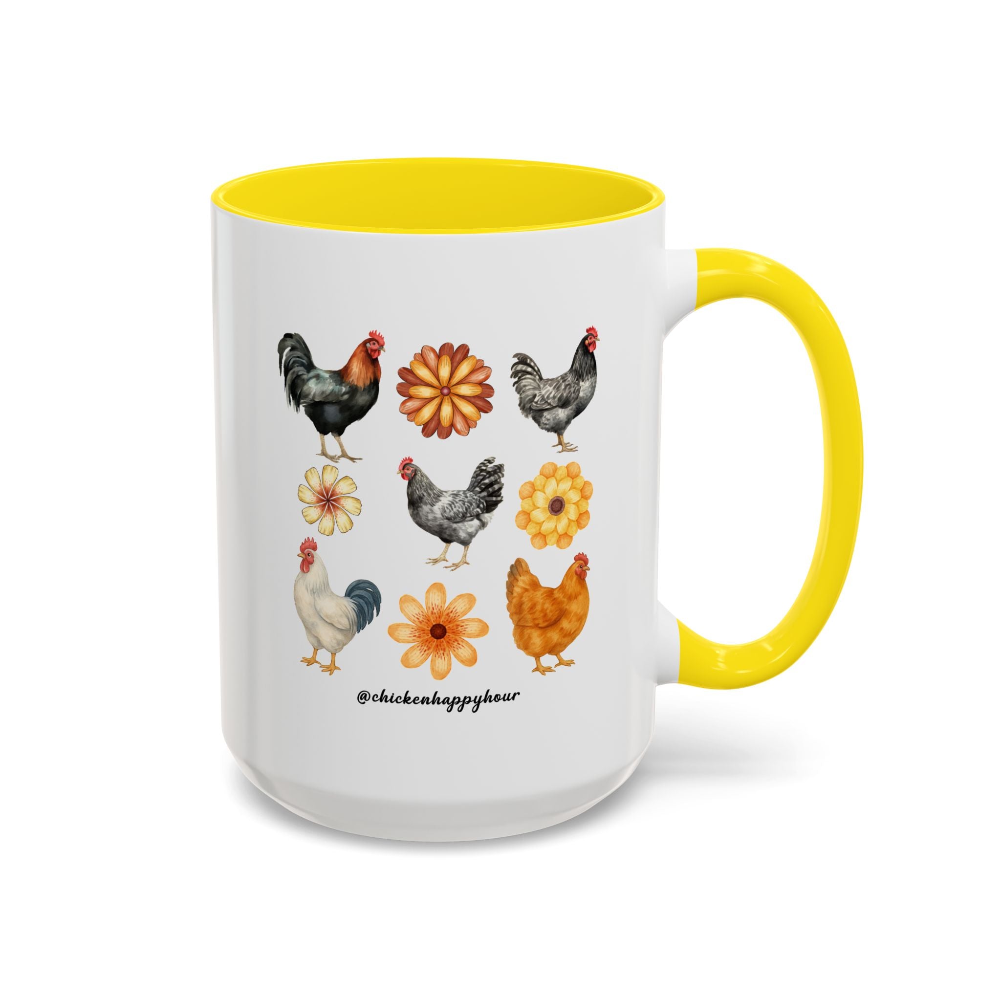 Chicken With Flowers Coffee Mug