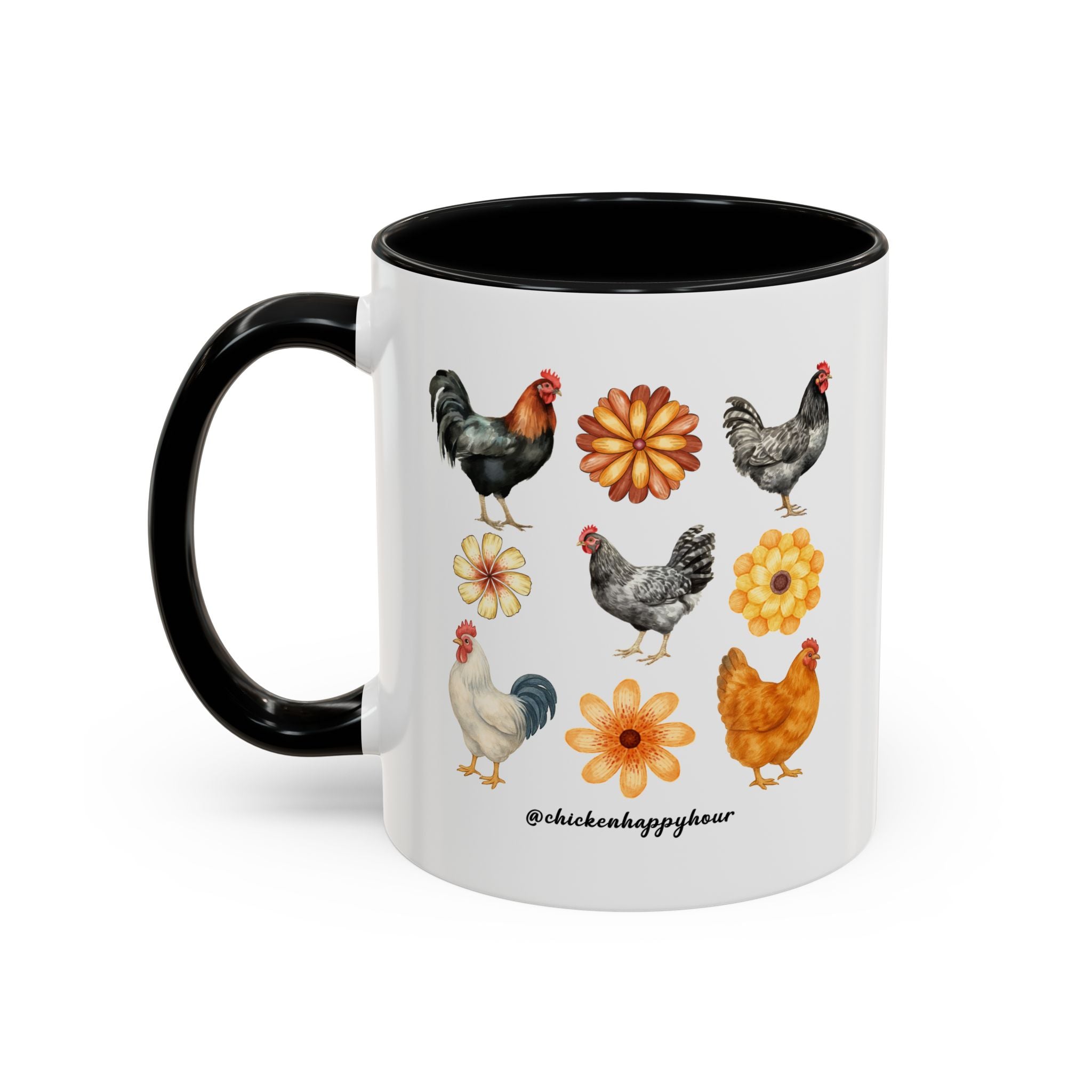 Chicken With Flowers Coffee Mug
