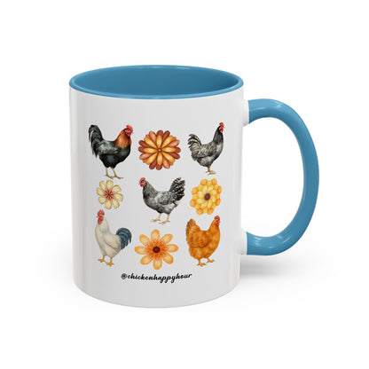 Chicken With Flowers Coffee Mug