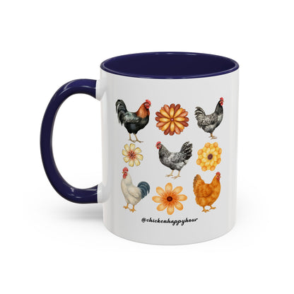 Chicken With Flowers Coffee Mug