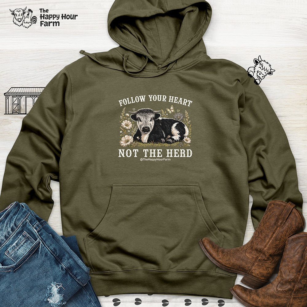 Follow Your Heart Not the Herd Hooded Sweatshirt