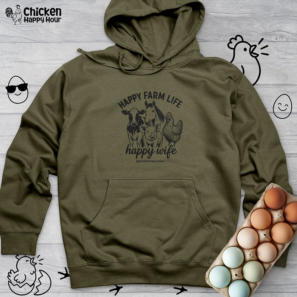 Happy Farm Life Happy Wife 01 Hooded Sweatshirt