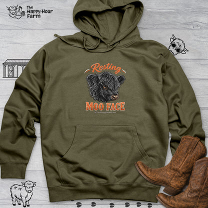 Resting MOO FACE Hooded Sweatshirt