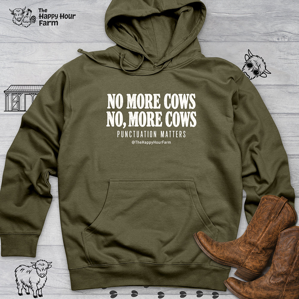 Punctuation Matters Cow Hooded Sweatshirt