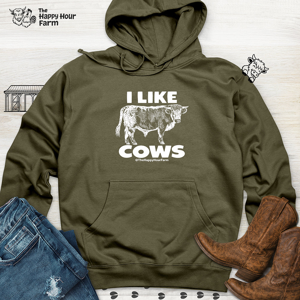 I Like Cows Hooded Sweatshirt