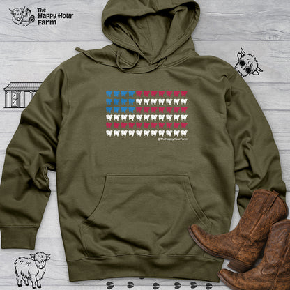 American Flag Cows Hooded Sweatshirt