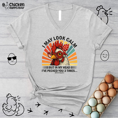 I May Look Calm V-Neck Tee