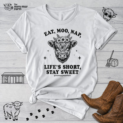 Eat, Moo, Nap Unisex Tee