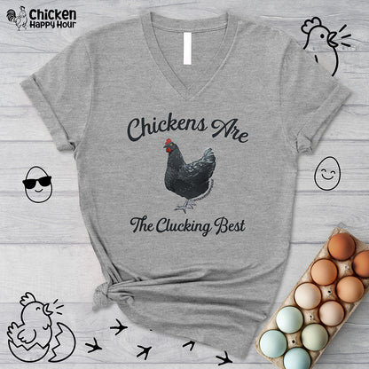 Chickens Are The Clucking Best V-Neck Tee
