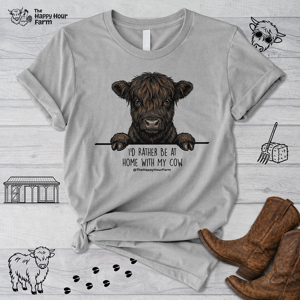 I'd Rather Be at Home With My Cow Unisex Tee